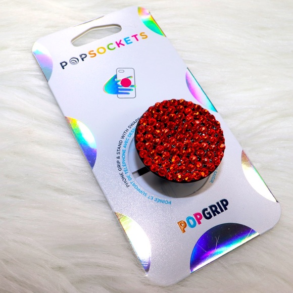 Swarovski crystal custom red popsocket - Picture 1 of 3